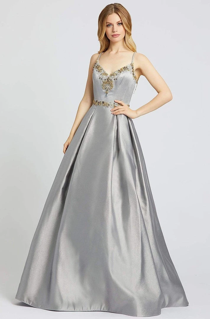 Mac Duggal Ballgowns - 40890H Jewel-Trimmed Spaghetti Strap Ballgown 3 Mac Duggal Ballgowns - 40890H Jewel-Trimmed Spaghetti Strap Ballgown