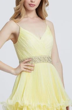 Mac Duggal Ballgowns - 48857H V Neck Beaded Waist Three-Tiered Gown 8 Mac Duggal Ballgowns - 48857H V Neck Beaded Waist Three-Tiered Gown