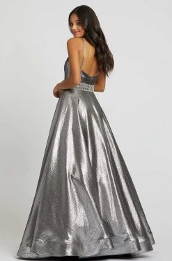 Mac Duggal Ballgowns - 48885H Sleeveless V Neck Jeweled Belt Ballgown 6 Mac Duggal Ballgowns - 48885H Sleeveless V Neck Jeweled Belt Ballgown