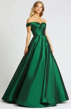 Mac Duggal Ballgowns - 67104H Off Shoulder V Back Ballgown