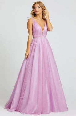 Mac Duggal Ballgowns - 67342H Deep V-neck Glittery Ballgown 9 Mac Duggal Ballgowns - 67342H Deep V-neck Glittery Ballgown