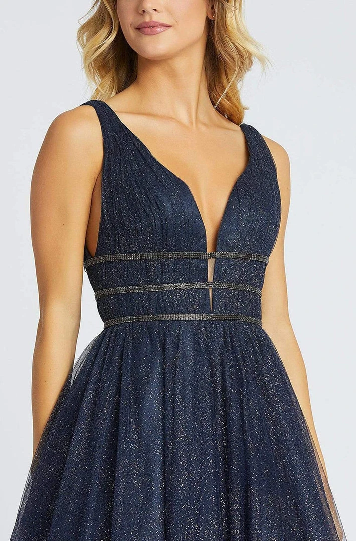 Mac Duggal Ballgowns - 67342H Deep V-neck Glittery Ballgown 5 Mac Duggal Ballgowns - 67342H Deep V-neck Glittery Ballgown