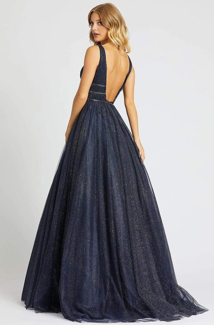 Mac Duggal Ballgowns - 67342H Deep V-neck Glittery Ballgown 4 Mac Duggal Ballgowns - 67342H Deep V-neck Glittery Ballgown