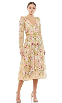 Mac Duggal Cocktail - 5415D V-Neck Sequin A-Line Dress