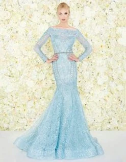 Mac Duggal Couture - 79202D Corded Lace Long Sleeve Mermaid Dress