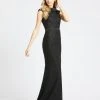 Mac Duggal Evening - 12229D Jewel Beaded Cap Sleeve Evening Gown