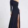 Mac Duggal Evening - 12231D Jewel Cuffed Asymmetrical Long Gown 1 Mac Duggal Evening - 12231D Jewel Cuffed Asymmetrical Long Gown
