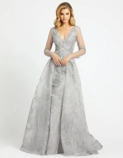 Mac Duggal Evening - 20157D Embroidered Plunging V-Neck Dress