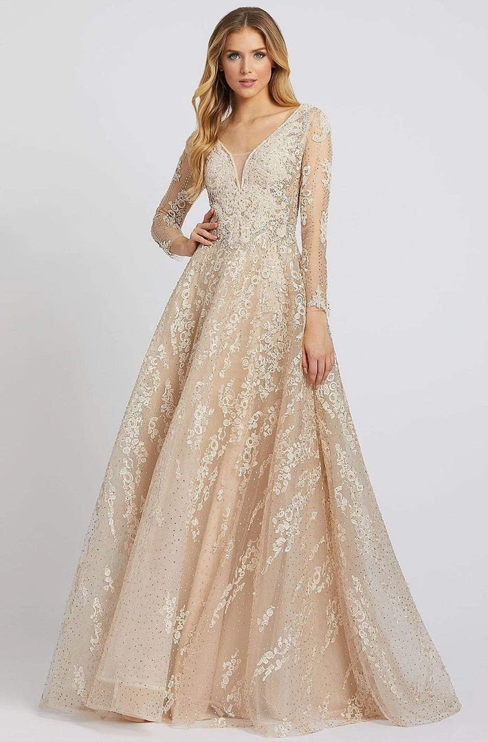 Mac Duggal Evening - 20212D Long Sleeve Embroidered A-Line Gown 3 Mac Duggal Evening - 20212D Long Sleeve Embroidered A-Line Gown