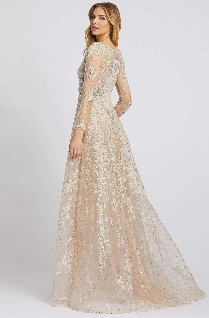 Mac Duggal Evening - 20212D Long Sleeve Embroidered A-Line Gown 4 Mac Duggal Evening - 20212D Long Sleeve Embroidered A-Line Gown