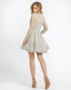 Mac Duggal Evening - 30624D Embroidered Long Sleeve A-line Dress 6 Mac Duggal Evening - 30624D Embroidered Long Sleeve A-line Dress