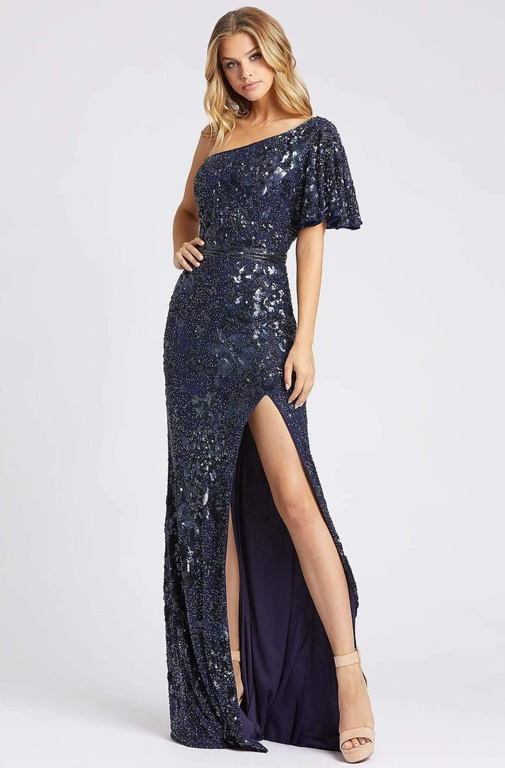 Mac Duggal Evening - 4986D Sequin Embellished Asymmetrical Dress With Slit 4 Mac Duggal Evening - 4986D Sequin Embellished Asymmetrical Dress With Slit