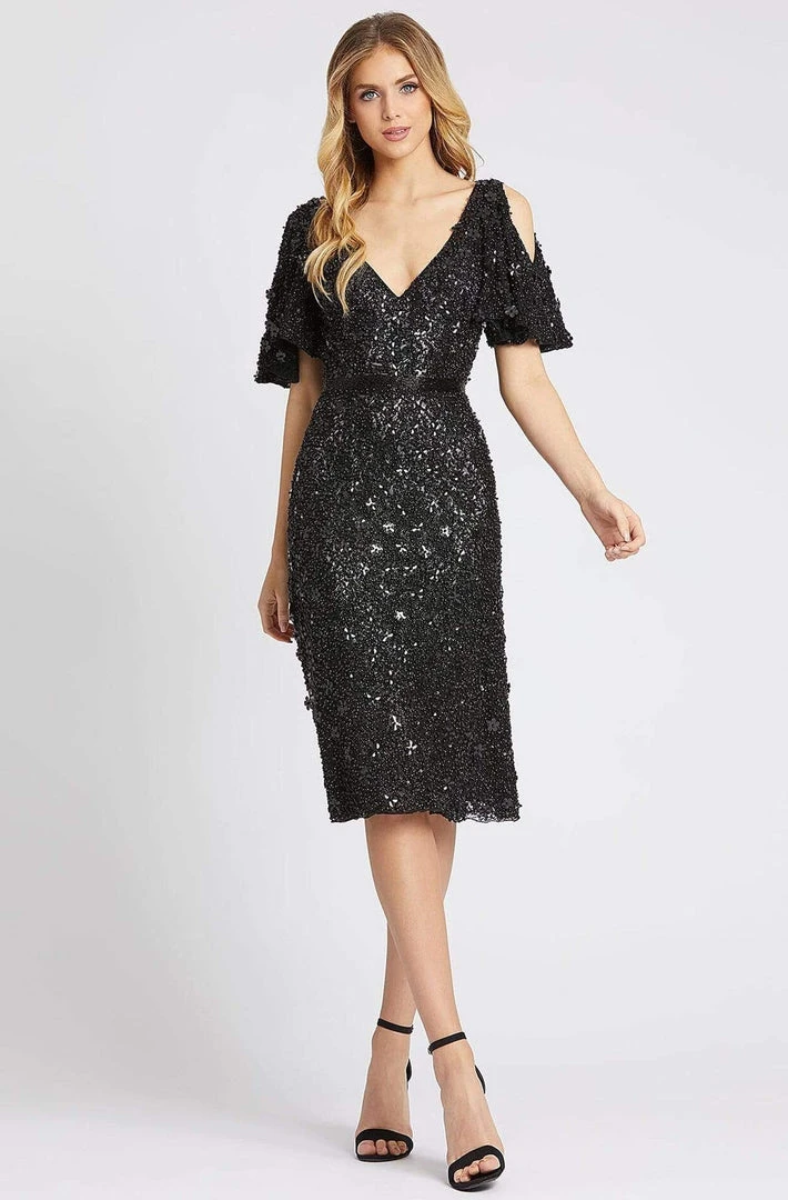 Mac Duggal Evening - 4988D Plunging V-Neck Cold Shoulder Dress 3 Mac Duggal Evening - 4988D Plunging V-Neck Cold Shoulder Dress