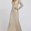 Mac Duggal Evening - 5021D Sequin Embellished Long Sleeves Gown 1 Mac Duggal Evening - 5021D Sequin Embellished Long Sleeves Gown