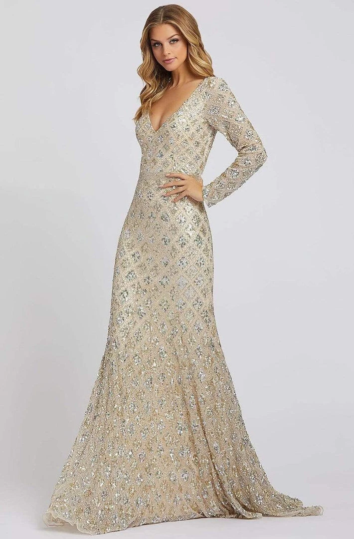 Mac Duggal Evening - 5021D Sequin Embellished Long Sleeves Gown 3 Mac Duggal Evening - 5021D Sequin Embellished Long Sleeves Gown