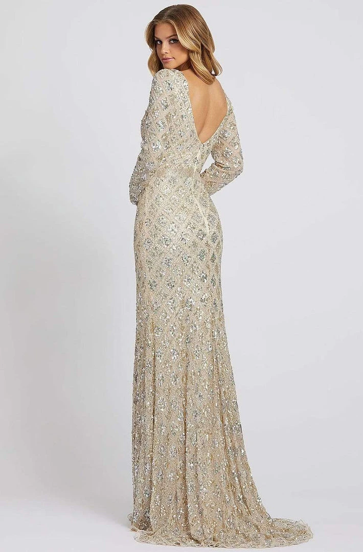 Mac Duggal Evening - 5021D Sequin Embellished Long Sleeves Gown 4 Mac Duggal Evening - 5021D Sequin Embellished Long Sleeves Gown