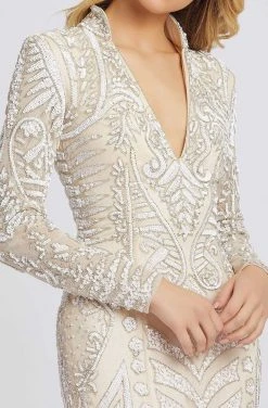 Mac Duggal Evening - 5173D Sequined Long Sleeves Collared Dress 7 Mac Duggal Evening - 5173D Sequined Long Sleeves Collared Dress