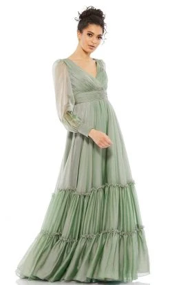 Mac Duggal Evening - 67864D V-Neck Tiered A-Line Dress