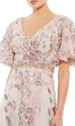 Mac Duggal Evening - 67880D Short Flutter Sleeves A-Line Dress