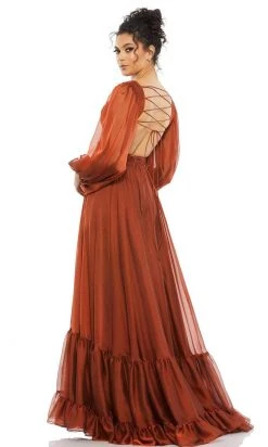 Mac Duggal Evening - 67948D Bishop Sleeve Ruched Cut Out A-Line Dress