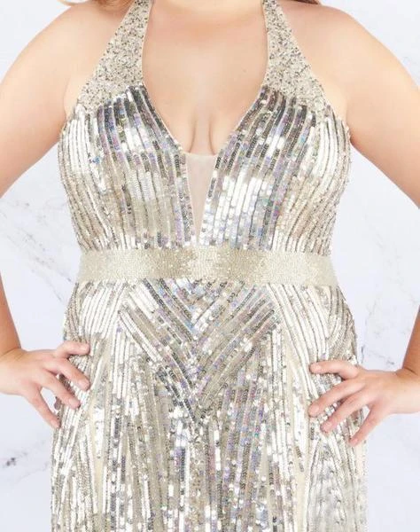 Mac Duggal Fabulouss - 4846F Embellished Deep Halter V-neck Dress 5 Mac Duggal Fabulouss - 4846F Embellished Deep Halter V-neck Dress