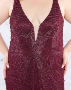 Mac Duggal Fabulouss - 4847F Beaded Deep V-neck Sheath Dress 7 Mac Duggal Fabulouss - 4847F Beaded Deep V-neck Sheath Dress