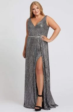 Mac Duggal Fabulouss - 48988F Embellished Plunging V-neck Sheath Dress