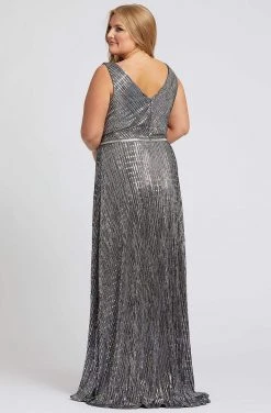 Mac Duggal Fabulouss - 48988F Embellished Plunging V-neck Sheath Dress