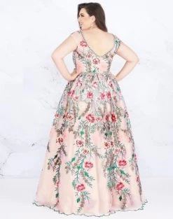 Mac Duggal Fabulouss - 66820F Floral Embroidered Bateau Ballgown 6 Mac Duggal Fabulouss - 66820F Floral Embroidered Bateau Ballgown