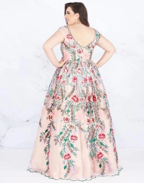 Mac Duggal Fabulouss - 66820F Floral Embroidered Bateau Ballgown 4 Mac Duggal Fabulouss - 66820F Floral Embroidered Bateau Ballgown