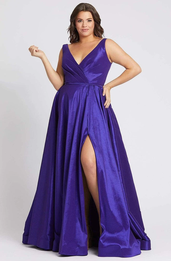Mac Duggal Fabulouss - 67227F Plunging V-neck Pleated A-line Dress 3 Mac Duggal Fabulouss - 67227F Plunging V-neck Pleated A-line Dress