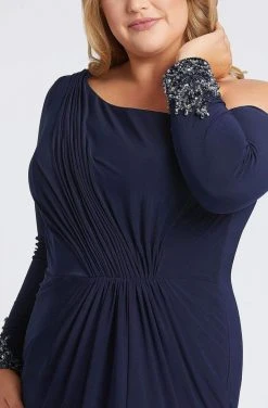Mac Duggal Fabulouss - 67242F Asymmetric Long Sleeve Column Dress