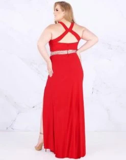 Mac Duggal Fabulouss - 77532F Beaded Cross Halter Sheath Dress 10 Mac Duggal Fabulouss - 77532F Beaded Cross Halter Sheath Dress