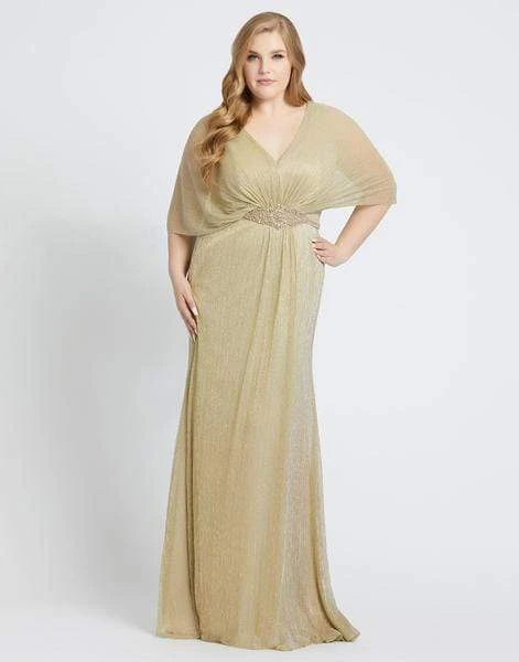 Mac Duggal Fabulouss - 77678F Golden V-Neck Long Column Gown 3 Mac Duggal Fabulouss - 77678F Golden V-Neck Long Column Gown