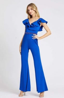 Mac Duggal Flash - 67384L Jersey Ruffled Jumpsuit