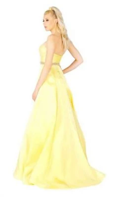 Mac Duggal Flash - 67687L Embellished Belt Strapless Satin Prom Gown 17 Mac Duggal Flash - 67687L Embellished Belt Strapless Satin Prom Gown