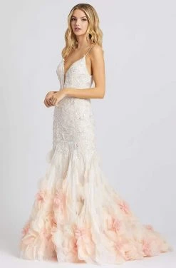 Mac Duggal Prom - 11116M Embroidered Deep V-neck Mermaid Dress