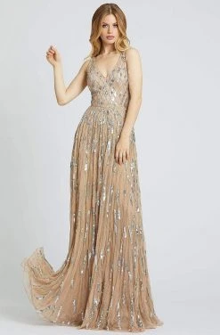 Mac Duggal Prom - 5172M V-Neck Pleated A-Line Evening Dress