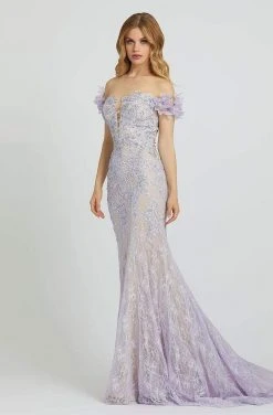 Mac Duggal Prom - 79284M Floral And Beaded Long Sheath Dress