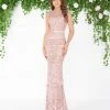 Mac Duggal Sequined Illusion Jewel Fitted Evening Gown 4579D - 1 Pc Mocha In Size 6 Available 1 Mac Duggal Sequined Illusion Jewel Fitted Evening Gown 4579D - 1 Pc Mocha In Size 6 Available