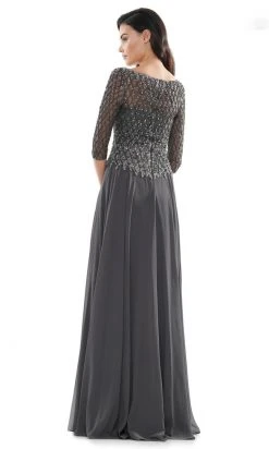 Marsoni By Colors - M165 Illusion Lattice Motif A-Line Gown