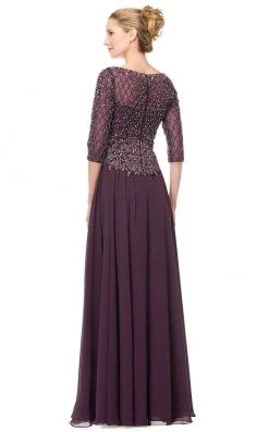 Marsoni By Colors - M165 Illusion Lattice Motif A-Line Gown
