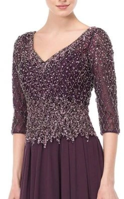 Marsoni By Colors - M165 Illusion Lattice Motif A-Line Gown