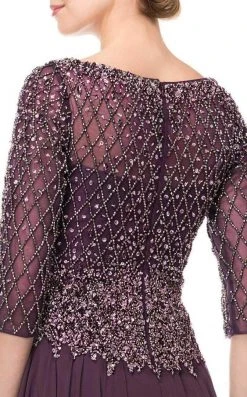 Marsoni By Colors - M165 Illusion Lattice Motif A-Line Gown