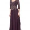Marsoni By Colors - M165 Illusion Lattice Motif A-Line Gown