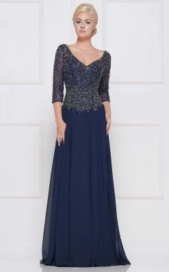 Marsoni By Colors - M165 Illusion Lattice Motif A-Line Gown
