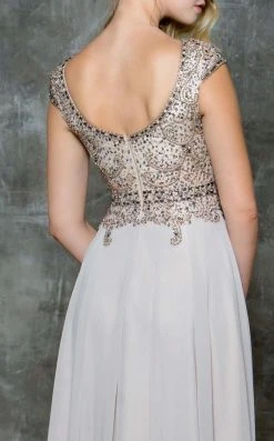 Marsoni By Colors - M173 Keyhole A-Line Chiffon Gown