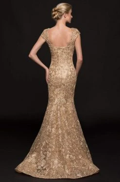 Marsoni By Colors - M212 Lace V-neck Mermaid Dress