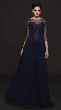 Marsoni By Colors - M214 Illusion Bateau A-line Dress