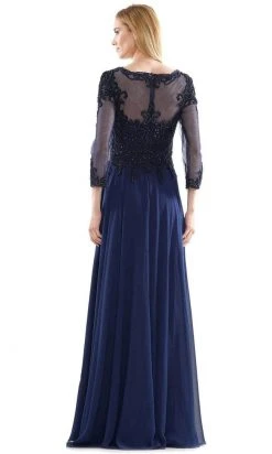 Marsoni By Colors - M217 Quarter Sleeve Embroidered Illusion Gown 19 Marsoni By Colors - M217 Quarter Sleeve Embroidered Illusion Gown